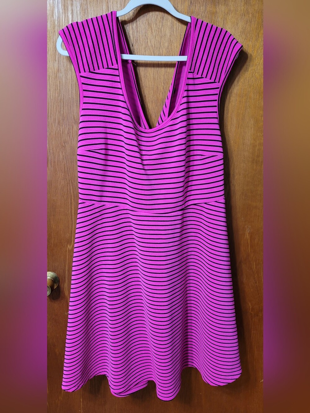 Torrid Bright Pink & Black Strip Dress Size 3 See Description About Color (1070)